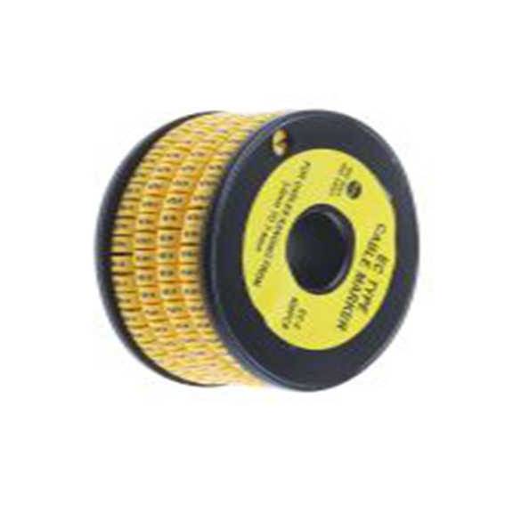 RS PRO,812-1063,RS PRO 防油 电缆标识, 滑动式固定 7.4 mm, 图例接地符号 3.6 mm, 黑色 黄色, 5 mm, EC系列