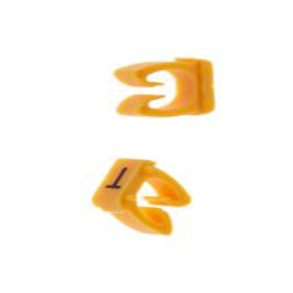 RS PRO,812-1237,电缆标识, 夹式固定, 图例N 至 Z, 黄色 黑色, UL 94V-2, 2.9 mm x 7.7 mm, PB系列