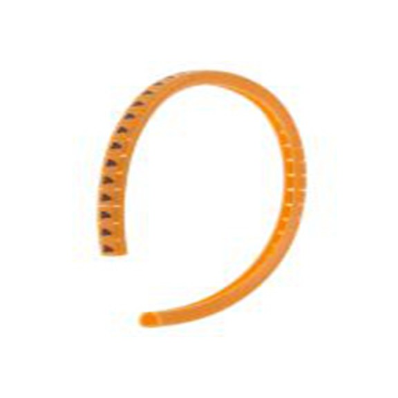 RS PRO,812-1262,电缆标识, 扣入式固定 3.4 mm, 图例4 3 mm, 黑色 橙色, 4 mm, MB1系列