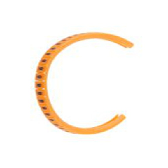 RS PRO,812-1275,电缆标识, 扣入式固定 3.4 mm, 图例9 3 mm, 黑色 橙色, 4 mm, MB1系列