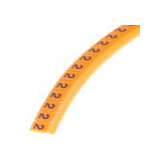 RS PRO,812-1398,电缆标识, 扣入式固定 5 mm, 图例2 4 mm, 黑色 橙色, 4 mm, MB2系列