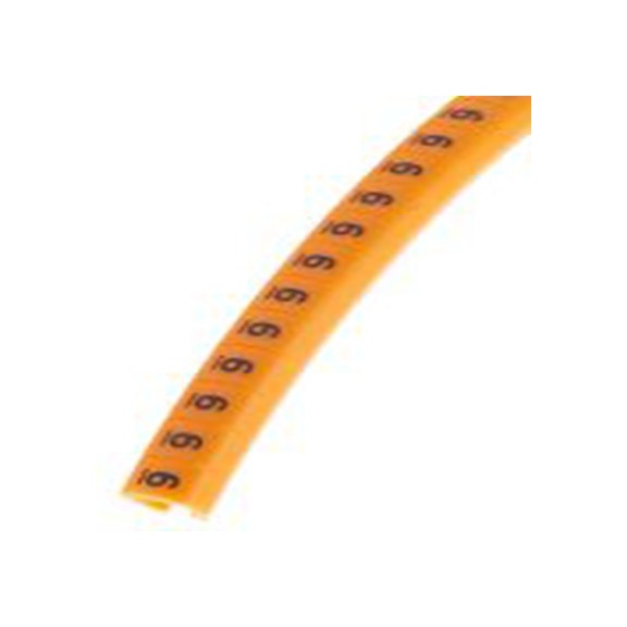 RS PRO,812-1414,电缆标识, 扣入式固定 5 mm, 图例6 4 mm, 黑色 橙色, 4 mm, MB2系列