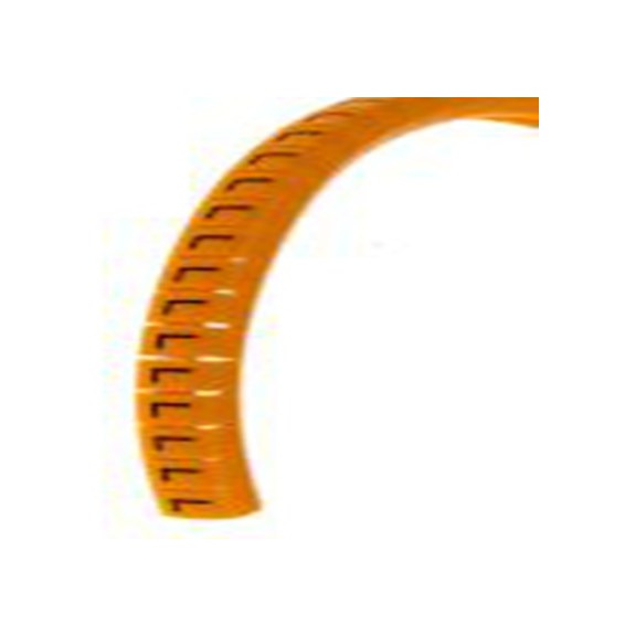 RS PRO,812-1464,电缆标识, 扣入式固定 5 mm, 图例L 4 mm, 黑色 橙色, 4 mm