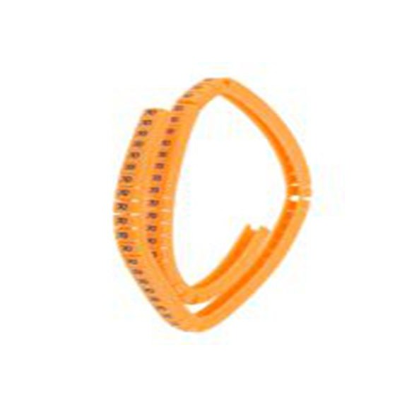 RS PRO,812-1486,电缆标识, 扣入式固定 5 mm, 图例R 4 mm, 黑色 橙色, 4 mm, MB2系列