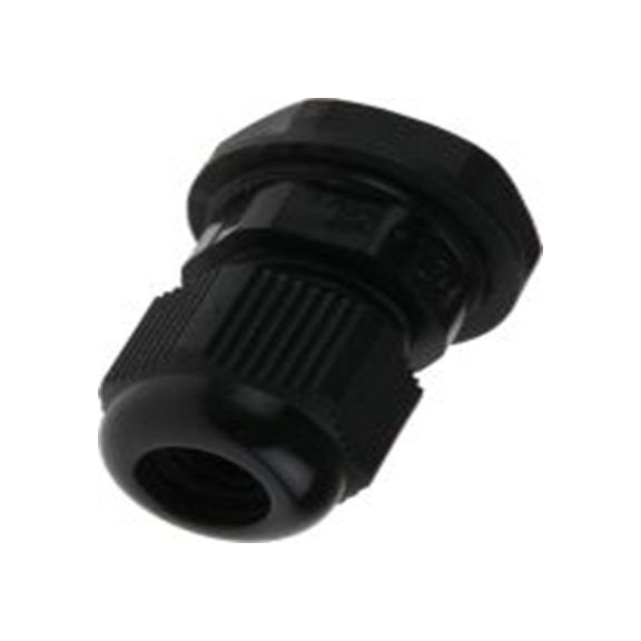 RS PRO,822-9666,尼龙 66 电缆接头, PG7, 3.5 mm至6 mm线径, IP68, 黑色 包括锁紧螺母