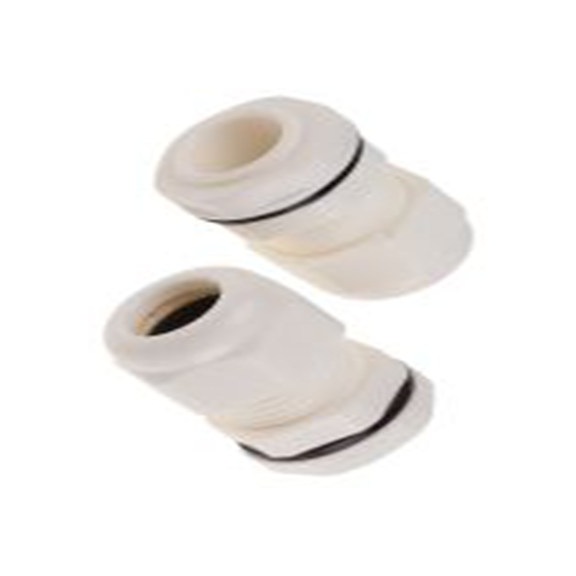 RS PRO,822-9782,尼龙 66 电缆接头, M20, 10 mm至14 mm线径, IP68, 白色 包括锁紧螺母, AG-D系列