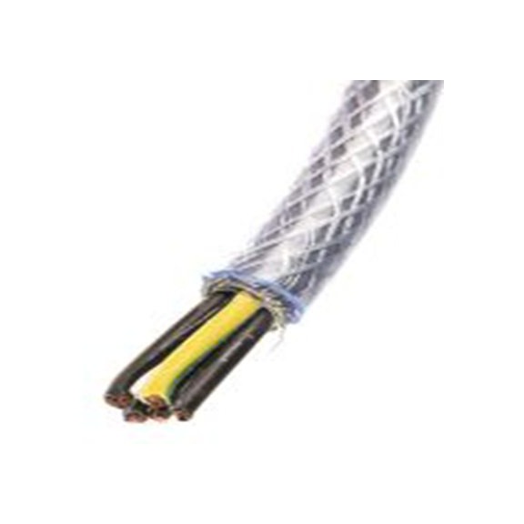 RS PRO,827-4206,RS PRO , SY系列 5芯 控制电缆 4 mm² 11 AWG, 屏蔽, 50 m长, 透明 聚氯乙烯护套