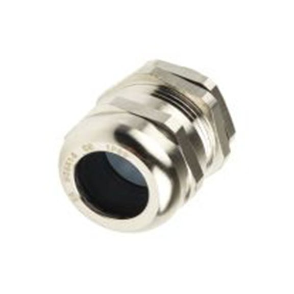 RS PRO,831-9024,镀镍黄铜 电缆接头, M20, 8 mm至14 mm线径, IP68, 金属 包括锁紧螺母