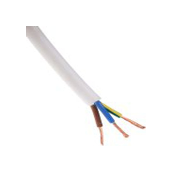 RS PRO,836-0713,2芯, 100 m长 电源电缆, 500 V, 白色 热塑性塑料护套 70 °C, H05Z1Z1-F系列