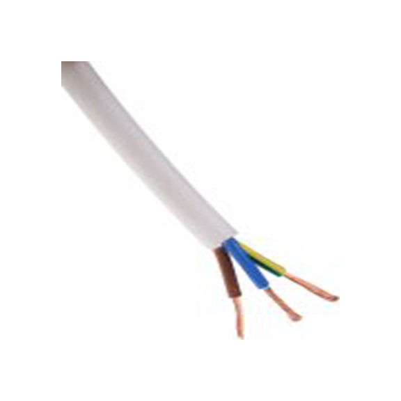 RS PRO,836-0739,三芯, 100 m长 电源电缆, 500 V, 白色 热塑性塑料护套 70 °C, H05Z1Z1-F系列