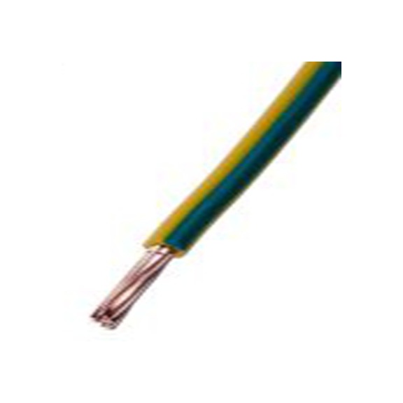 RS PRO,836-0937,黄色, 绿色 H07V-R 6491X 架空电缆, 10 mm², 100 m长 7/1.34 mm, 8 AWG 聚氯乙烯, 750 V, 最高70 °C, 6491