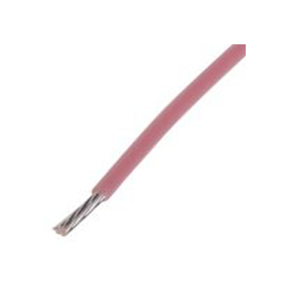 RS PRO,841-7232,粉红色 设备电线 A 型 架空电缆, 0.22 mm², 100 m长 7/0.2 mm, 24 AWG 聚四氟乙烯, 300 V, 最高200 °C
