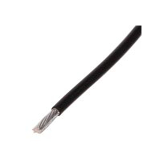RS PRO,841-7263,黑色 设备电线 架空电缆, 0.34 mm², 100 m长 19/0.15 mm, 22 AWG 聚四氟乙烯, 300 V, 最高200 °C, Type A系列