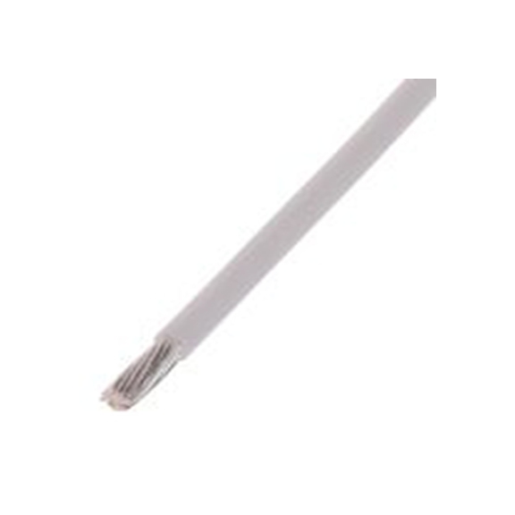 RS PRO,841-7311,白色 设备电线 架空电缆, 0.6 mm², 100 m长 19/0.2 mm, 20 AWG 聚四氟乙烯, 300 V, 最高200 °C, Type A系列