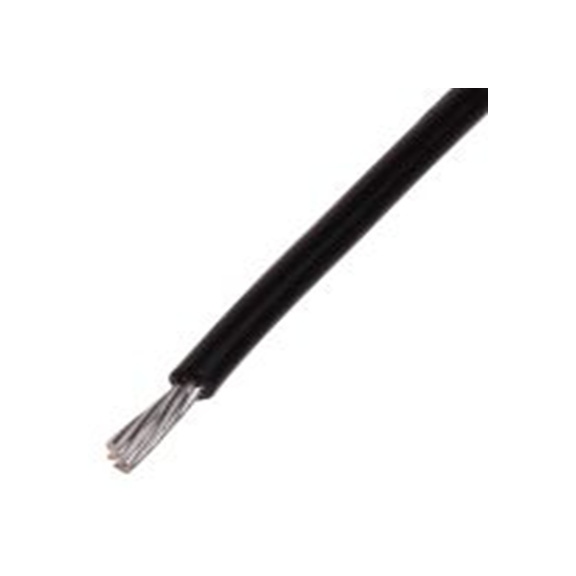RS PRO,841-7330,黑色 设备电线 A 型 架空电缆, 0.22 mm², 25 m长 7/0.2 mm, 24 AWG 聚四氟乙烯, 600 V, 最高200 °C