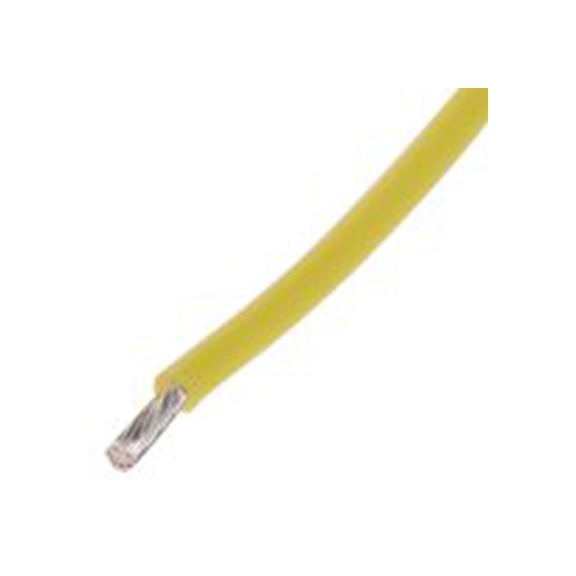 RS PRO,841-7456,黄色 设备电线 B 型 架空电缆, 0.6 mm², 100 m长 19/0.2 mm, 20 AWG 聚四氟乙烯, 600 V, 最高200 °C, PTFE B系列