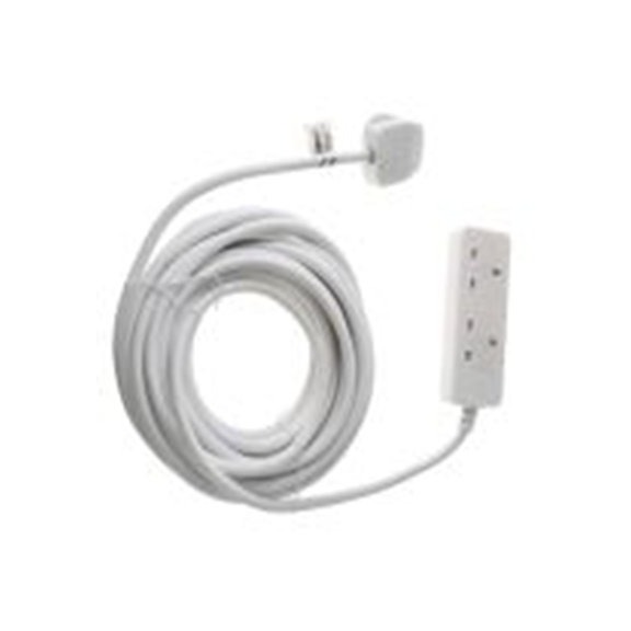 RS PRO,849-6178,RS PRO 白色插排, 额定电压250 V, 2个G 型 - 英式插座, 电缆长10m