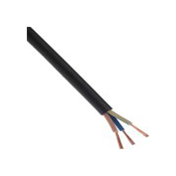 RS PRO,863-4002,三芯, 100 m长 电源电缆, 300 V, 500 V, 黑色 乙烯丙烯二烃单体护套 60 °C, H05-RRF, H05RR-F系列