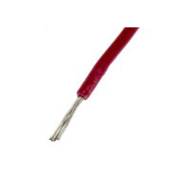 RS PRO,877-5254,红色 绞合 安装线 架空电缆, 0.08 mm², 100 m长 7/0.12 mm, 28 AWG 聚氯乙烯, 150 V, 最高80 °C, UL1429系列