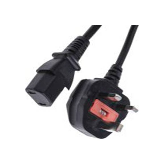 RS PRO,901-0756,2 m 电源线, 250 V, 直向转BS1363 聚氯乙烯, 黑色, 符合ENEC, ASTA标准