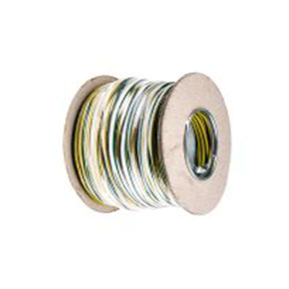 RS PRO,902-8414,绿色, 黄色 圆形 设备电线 架空电缆, 2.5 mm², 100 m长 45/0.25 mm, 14 AWG 聚氯乙烯, 750 V, 最高70 °C, H07V-K