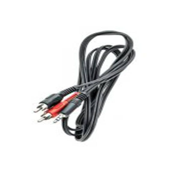 RS PRO,909-7117,RS PRO 辅助电缆, RCA 公转3.5 mm 立体声插孔, 1 m长, 黑色