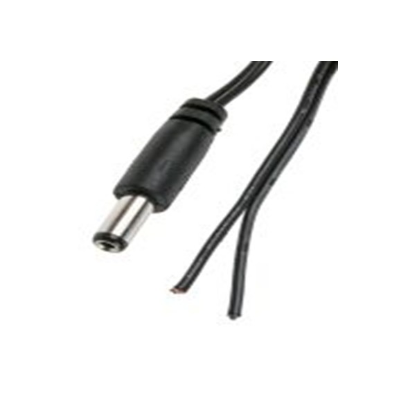 RS PRO,913-5111,1.8 m 电源线, 1000 V, 2.1mm DC插头转无端接, 黑色, 符合CE标准