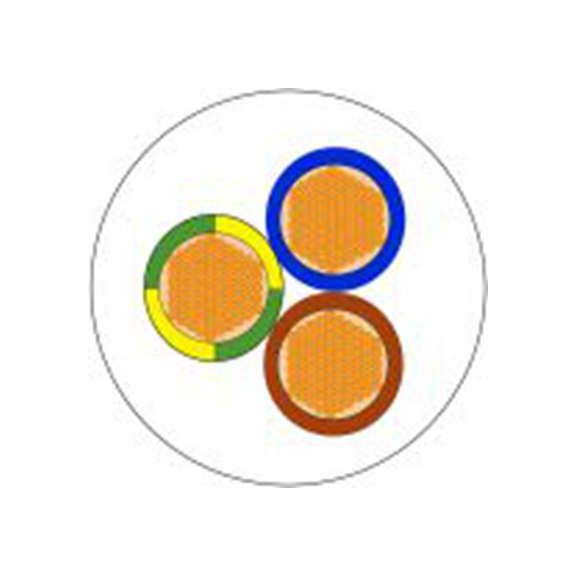 RS PRO,491-780,三芯, 100 m长 电源电缆, 500 V, 白色 聚氯乙烯护套 70 °C, H05VV-F系列