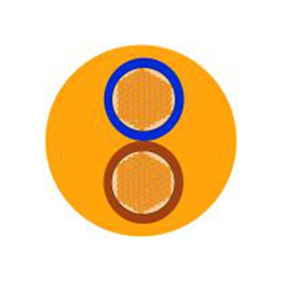 RS PRO,491-920,2芯, 50 m长 电源电缆, 500 V, 橙色 聚氯乙烯护套 70 °C, H05VV-F系列