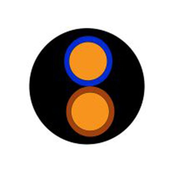 RS PRO,536-275,RS PRO 两芯电源线, 1 mm², 300/500 V, 黑色聚氯乙烯 PVC护套