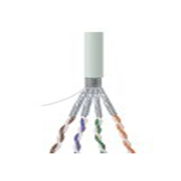 RS PRO,113-5902,100 m Cat6a 以太网电缆, 屏蔽, 灰色 聚氯乙烯护套, 实心转实心