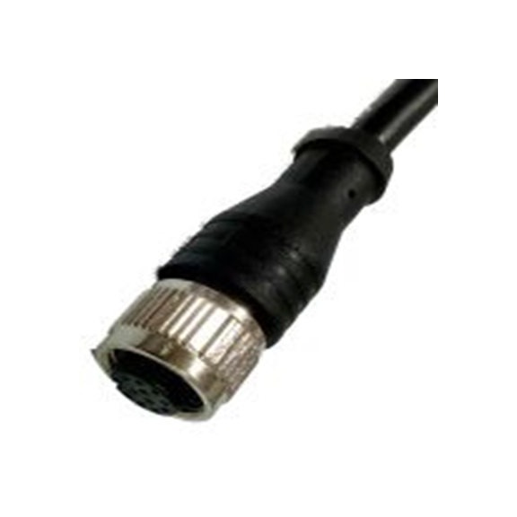 RS PRO,144-7663,RS PRO 传感器执行器电缆, 2 m长 12, 直向 母插转自由端 无端接, PU 黑色护套, IP40, CBF系列