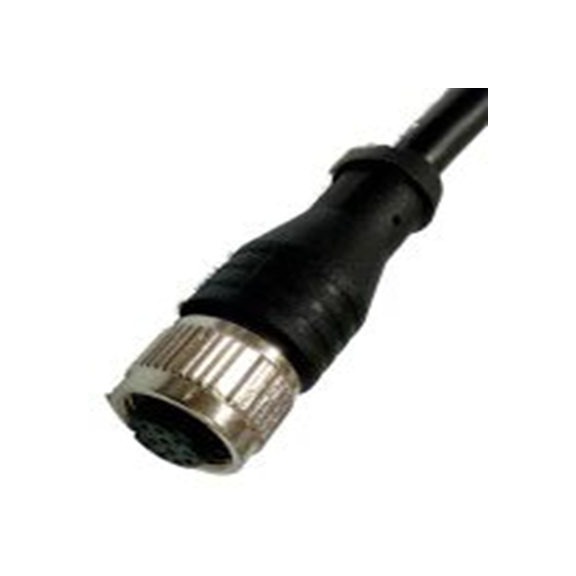 RS PRO,144-7670,RS PRO 传感器执行器电缆, 5 m长 12, 直向 母插转自由端 无端接, PU 黑色护套, IP40, CBF系列