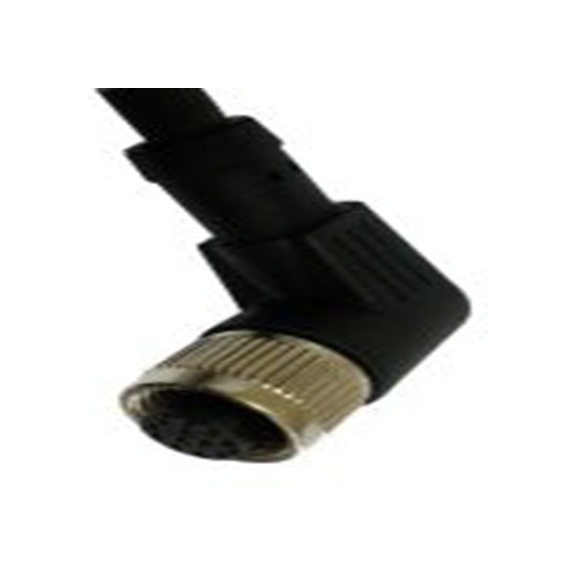 RS PRO,144-7681,RS PRO 传感器执行器电缆, 2 m长 12, 直角 母插 12转自由端 无端接, PU 黑色护套, IP40, CBF系列