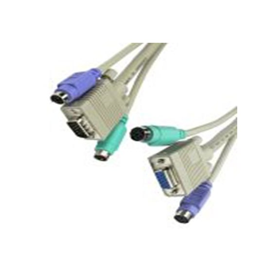 RS PRO,182-8854,RS PRO KVM 电缆, VGA 公至PS2 x 2 母插, 5 m长, 灰色