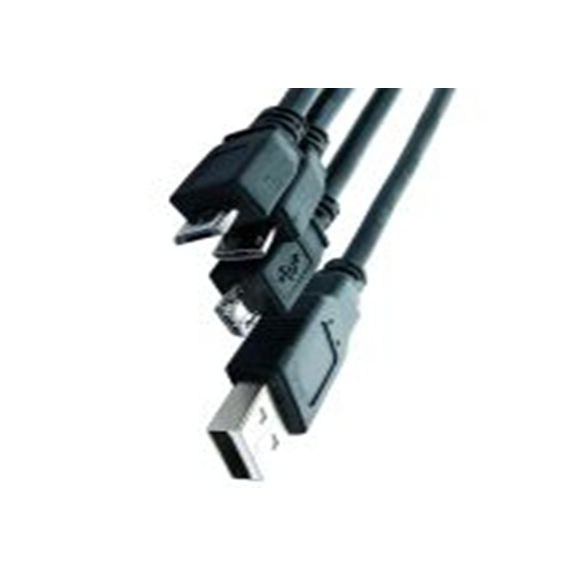 RS PRO,182-8909,RS PRO , USB A 型 公转Micro USB B型 x 3 公, 800 mm长, USB 2.0, 黑色