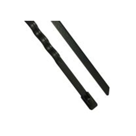 RS PRO,183-4158,316 不锈钢 电缆扎带, 电缆扎带, 无卤素, 黑色, 100 mm长x4.6 mm宽, CT系列