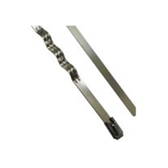 RS PRO,183-4168,316 不锈钢 电缆扎带, 之字形, 耐火, 银色, 520 mm长x4.6 mm宽, CT系列