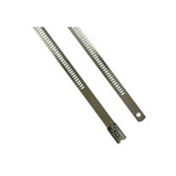 RS PRO,183-4178,316 不锈钢 电缆扎带, 梯形单锁定, 耐火, 银色, 610 mm长x12 mm宽, 2800N拉伸强度, CT系列