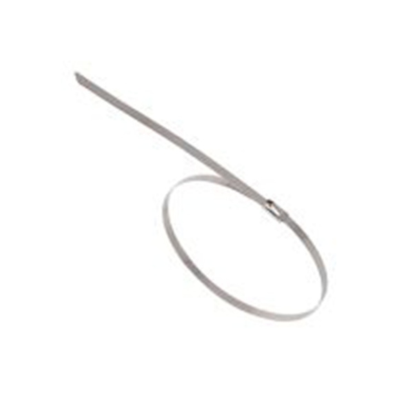 RS PRO,183-4223,304 不锈钢 电缆扎带, 球锁, 耐火, 银色, 125 mm长x4.6 mm宽, 1100N拉伸强度, CT系列