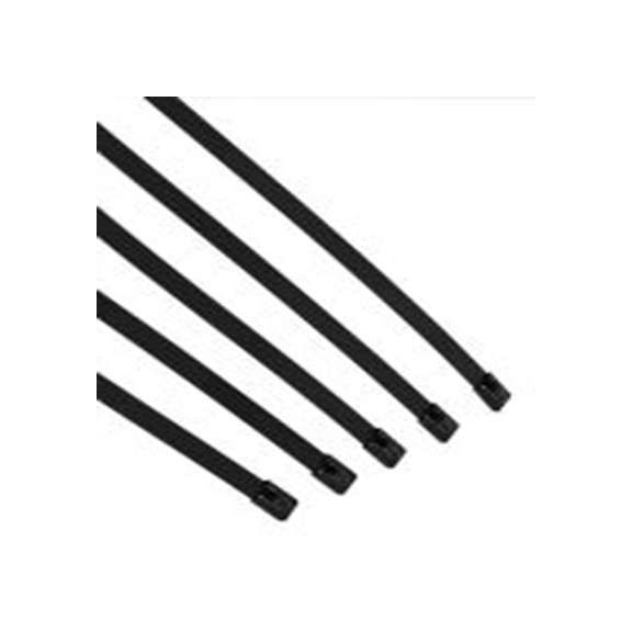 RS PRO,183-4251,316 不锈钢 电缆扎带, 球锁, 无卤素, 黑色, 100 mm长x4.6 mm宽, 900N拉伸强度, CT系列