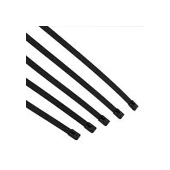 RS PRO,183-4252,316 不锈钢 电缆扎带, 球锁, 无卤素, 黑色, 125 mm长x4.6 mm宽, 900N拉伸强度, CT系列