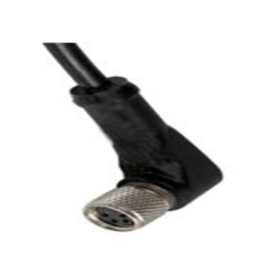 RS PRO,186-3122,RS PRO 传感器执行器电缆, 2 m长 4, 直角 母插转自由端 无端接, 聚氯乙烯 黑色护套, IP40, CBF系列