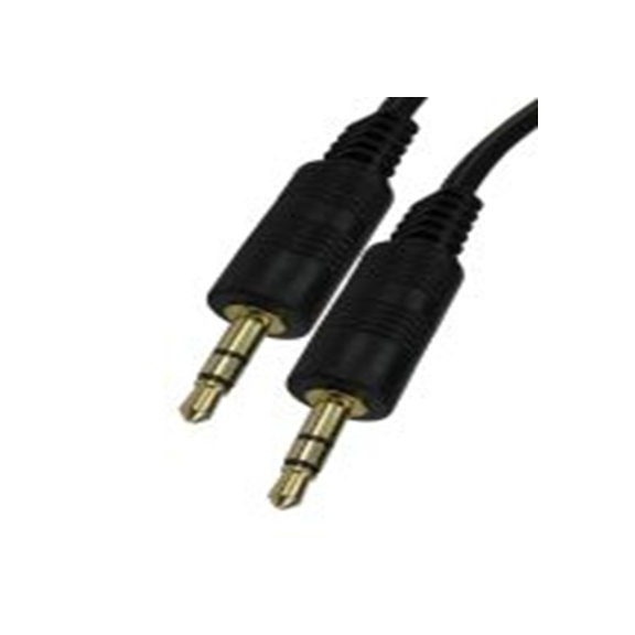 RS PRO,192-4412,RS PRO 辅助电缆, 3.5 mm 立体声插孔 公转3.5 mm 立体声插孔 公, 10 m长, 黑色, RS PRO系列