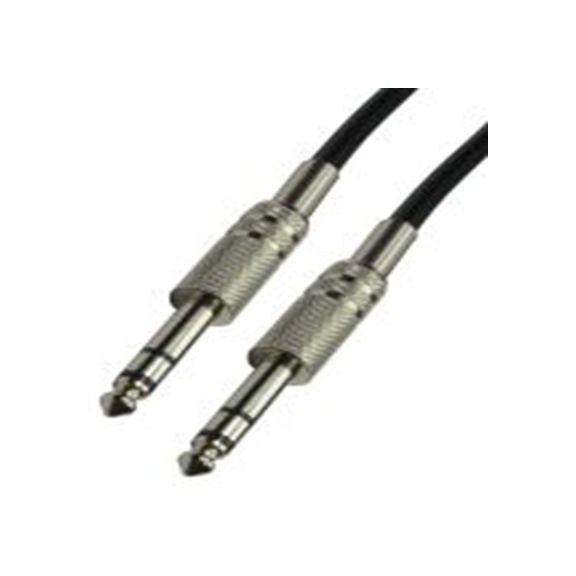 RS PRO,192-4467,RS PRO 辅助电缆, 6.35 mm 立体声插孔 公转6.35 mm 立体声插孔 公, 2 m长, 黑色, RS PRO系列