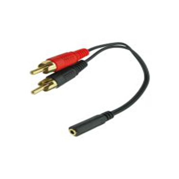 RS PRO,192-4470,RS PRO 辅助电缆, 立体声插座 公 公, 200 mm长, 黑色