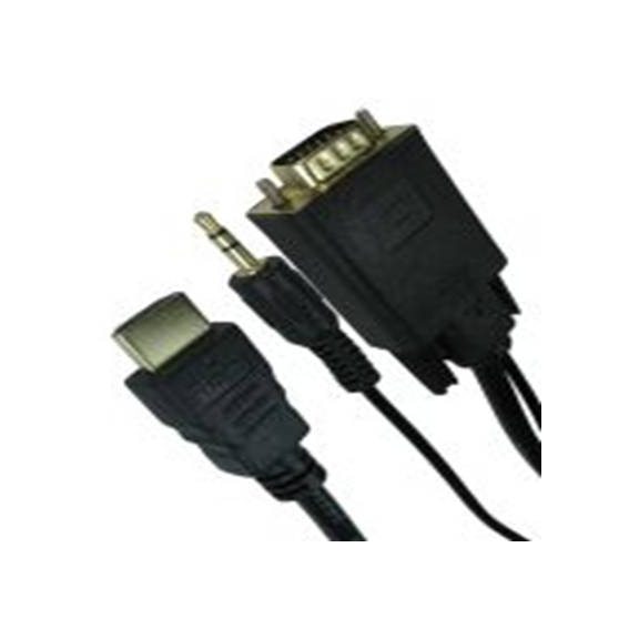 RS PRO,192-4517,HDMI 电缆, HDMI 公转 VGA 公, 1 m长, 77HDMI系列, 黑色