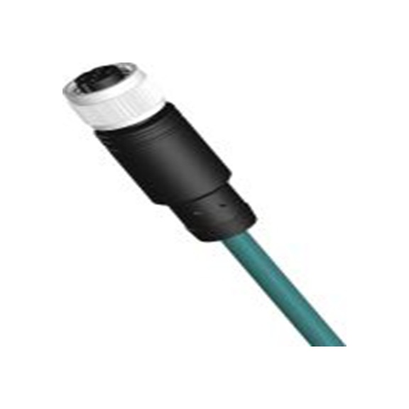 RS PRO,201-7097,RS PRO 电缆, 2 m长 4, M12转无端接, PU 兰绿色护套, IP40, CBF12系列