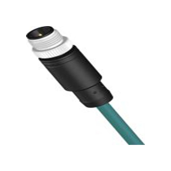 RS PRO,201-7111,RS PRO 圆形连接器, 5 m长 4, M12 外螺纹, PU 兰绿色护套, IP40, CBM12系列