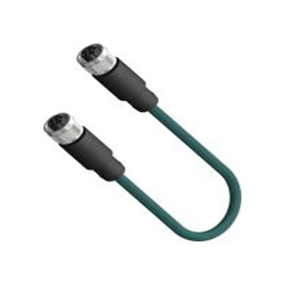 RS PRO,201-7119,RS PRO 传感器执行器电缆, 10 m长 4, 直向 母插 4转直 母插, 聚乙烯 兰绿色护套, IP40, CDF12系列